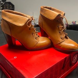 Bamboo Tan/Brown Ankle Bootie Heels